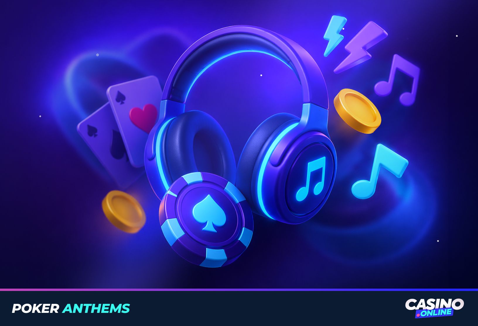 Poker playlist image for casino.online’s gambling songs guide, under Poker & Card-Game Songs for Home Games and Tournaments.